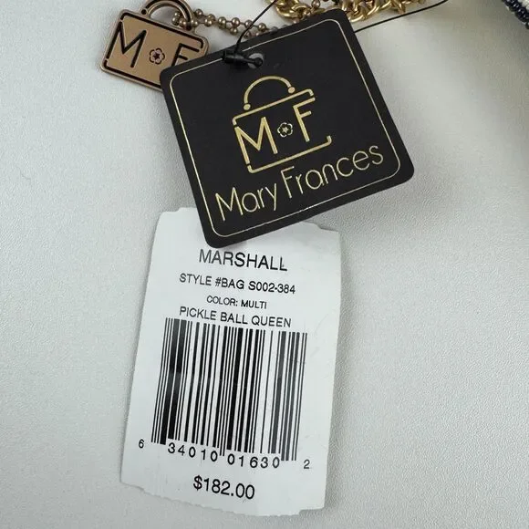 Mary Frances Pickle Ball Queen Crossbody Purse Bag Beaded Sparkle Crown NEW - Picture 10 of 12